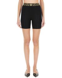 Versace - Bermuda Shorts With Greek Border - Lyst