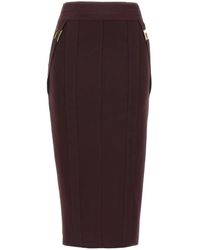 Elisabetta Franchi - Corsetry-Inspired Midi Skirt With Zigzag Stitching - Lyst