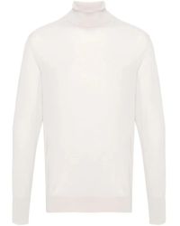 Eleventy - Fitted Turtleneck Sweater With Ribbed Detail - Lyst
