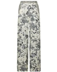 SIMONA CORSELLINI - Wide-Leg Trousers With Floral Print - Lyst