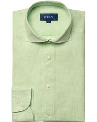 Eton - Lange Mouw Overhemden Groen 100004420 60 - Lyst