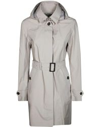 Save The Duck - Tailored Trench Coat With Belted Waist - Lyst