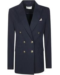 Circolo 1901 - Double-Breasted Tailored Jacket With Notched Lapel - Lyst