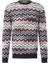 Missoni - Blauer Zigzag Wollpullover - Lyst