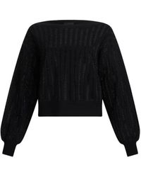 Liu Jo - Cropped Sweater With Wide Neckline And Voluminous - Lyst