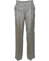 Max Mara - Houndstooth Pattern Trousers With Tailored Fit And - Lyst