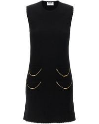 Moschino - Merino Wool Mini Dress With Chain Detail - Lyst