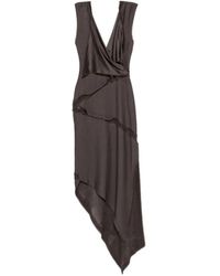 The Attico - Asymmetrical Midi Dress With Deep V-Neckline - Lyst