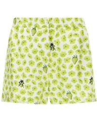 Versace - Silk Twill Shorts With Strawberry Garden Print - Lyst