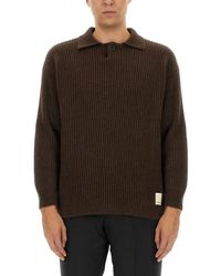 Emporio Armani - Textured Ribbed Wool Jersey - Lyst
