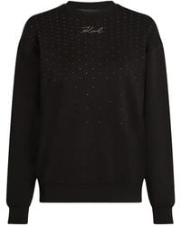 Karl Lagerfeld - Sweatshirt Mit Strass - Lyst
