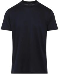 Giorgio Armani - Silk Blend T-Shirt With Classic Crew Neckline - Lyst