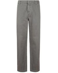 Aspesi - Worn Cotton Trousers With Classic Cut And Fun - Lyst