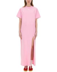 MSGM - Relaxed-Fit Long Dress With Side Slit - Lyst