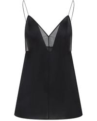 KHAITE - Deep V-Neck Silk Top With Spaghetti Straps - Lyst
