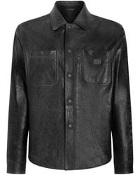 Dolce & Gabbana - Structured Lamb Skin Shirt - Lyst