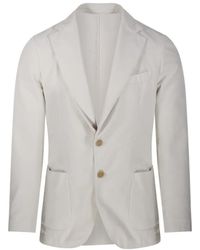 Santaniello - Tailored Jacket With Notched Lapel And Polished Fi - Lyst