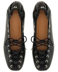 Ganni - Lace-Up Ballerina Flats - Lyst
