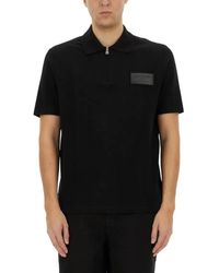 Balmain - Polo Shirt With Zippered Collar - Lyst