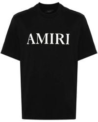 Amiri - Crew Neck T-Shirt With Rubberized Logo Detail - Lyst