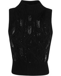 Ermanno Scervino - Sleeveless Knitted Top With Openwork Patterns - Lyst