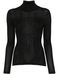 Carven - Silk Turtleneck Sweater With Ribbed Hem - Lyst