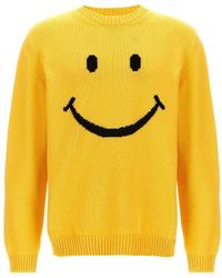 Moschino - Crewneck Sweater With 'Smiley' Intarsia Design - Lyst