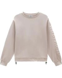 Woolrich - Mix Media 3D Logo Sweater Light Tau - Lyst