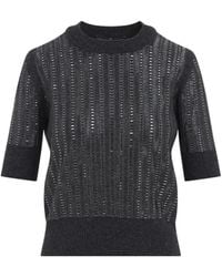 Ermanno Scervino - Textured Wool-Cashmere Blend Sweater With Metallic - Lyst