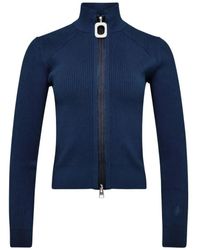 JW Anderson - Ribbed Steel Sweater With High Neck - Lyst