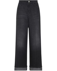 Max Mara - High-Waisted Wide-Leg Jeans With Rolled Hems - Lyst