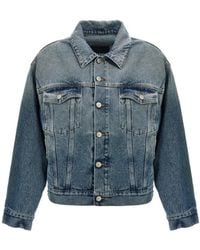 MM6 by Maison Martin Margiela - Cut-Out Denim Jacket With Sleeve Details - Lyst