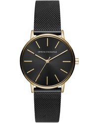 armani exchange watch black and gold