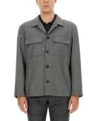 Lardini - Wool Shirt With Classic Collar - Lyst
