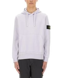 Stone Island - Classic Cotton Hoodie With Drawstring Hood - Lyst