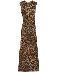 Stella McCartney - Leopard Print Maxi Dress With Cap Sleeves An - Lyst