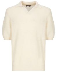 Peserico - Ivory Cotton And Linen Polo Shirt - Lyst