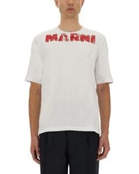 Marni - Cotton T-Shirt With Maxi Print - Lyst
