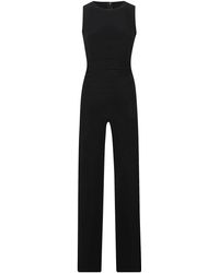 Norma Kamali - Sleeveless Shirred Waist Jumpsuit - Lyst