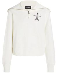 Karl Lagerfeld - Sweatshirt Mit Paris-Skizze Und Halbem Reißversch - Lyst