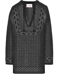 Mc2 Saint Barth - Openwork Mesh Tunic With V-Neck - Lyst