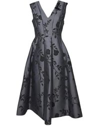 Max Mara - Deep V-Neck Flared Evening Dress With Floral Embro - Lyst