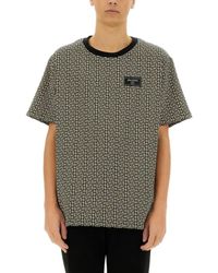 Balmain - Monogram Pattern Cotton T-Shirt - Lyst