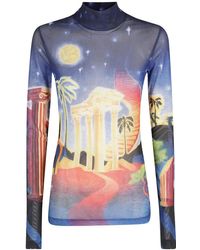 CASABLANCA - Fitted Long-Sleeve Mesh Top - Lyst