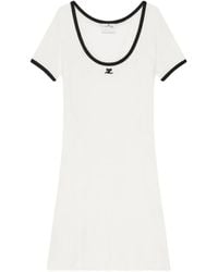 Courreges - Scoop Neck Dress With Embroidered Logo - Lyst