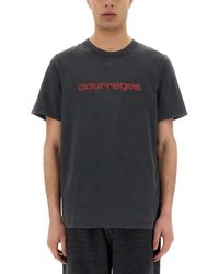 Courreges - Logo Print T-Shirt With Vintage Aesthetic - Lyst