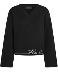 Karl Lagerfeld - Sweatshirt Mit Karl-Signatur-Saum - Lyst