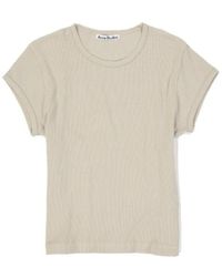 Acne Studios - Round Neck Cotton T-Shirt With Short Sleeves - Lyst