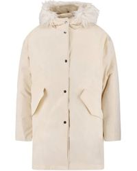Jil Sander - Faux Fur Parka – Cream - Lyst