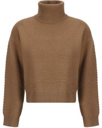 Max Mara - Cashmere Sweater With Turtleneck And Ribbed - Lyst
